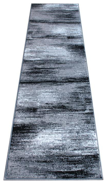 Rylan Collection Abstract Pattern Area Rug-Grey - 2' x 7'