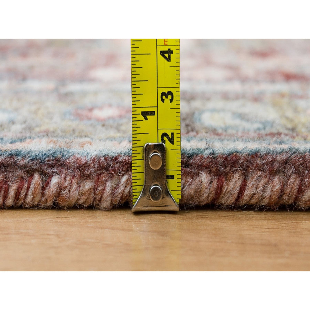 Red Pure Wool Heris Revival Hand Knotted XL Runner Oriental Rug, 2'6"x15'8"
