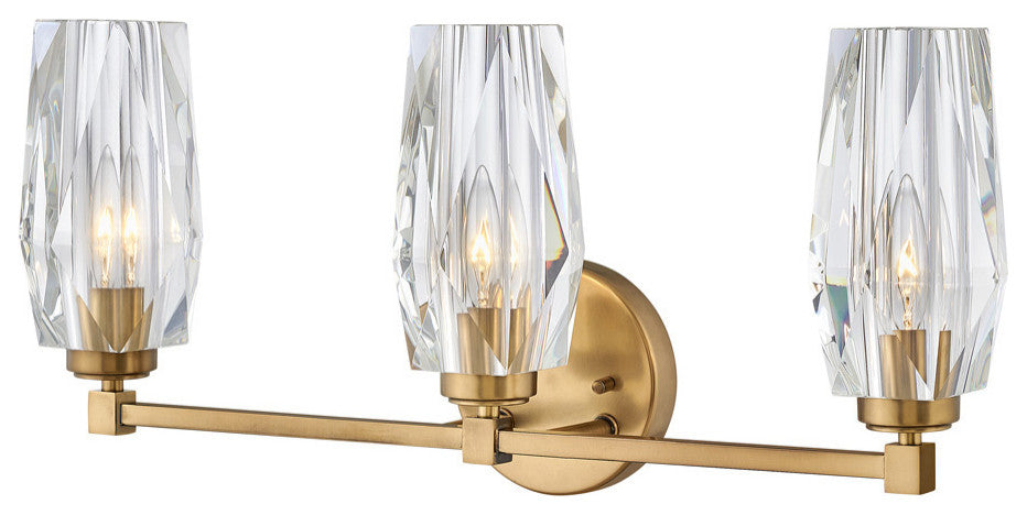 Hinkley Ana Medium Three Light Vanity, Heritage Brass