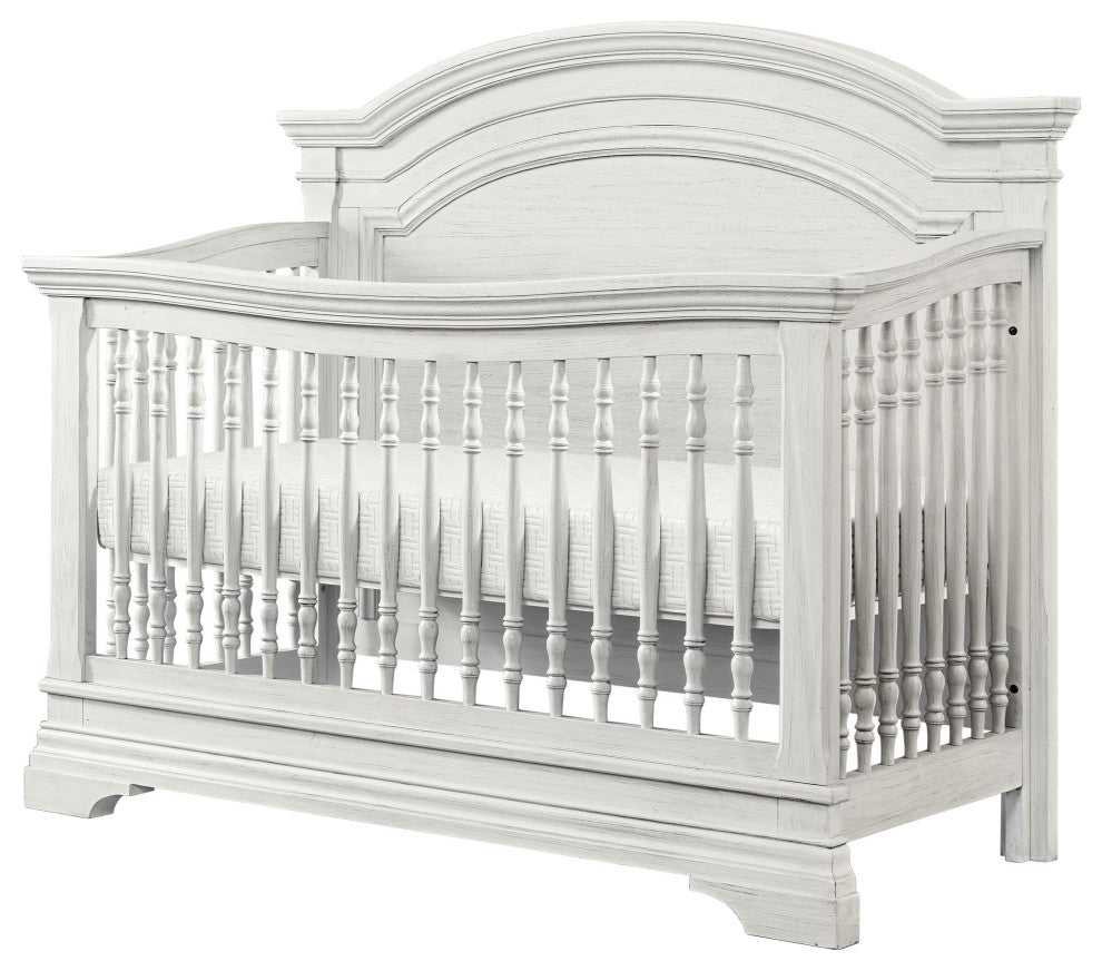 Olivia 60"W Wood Convertible Crib, Brushed White