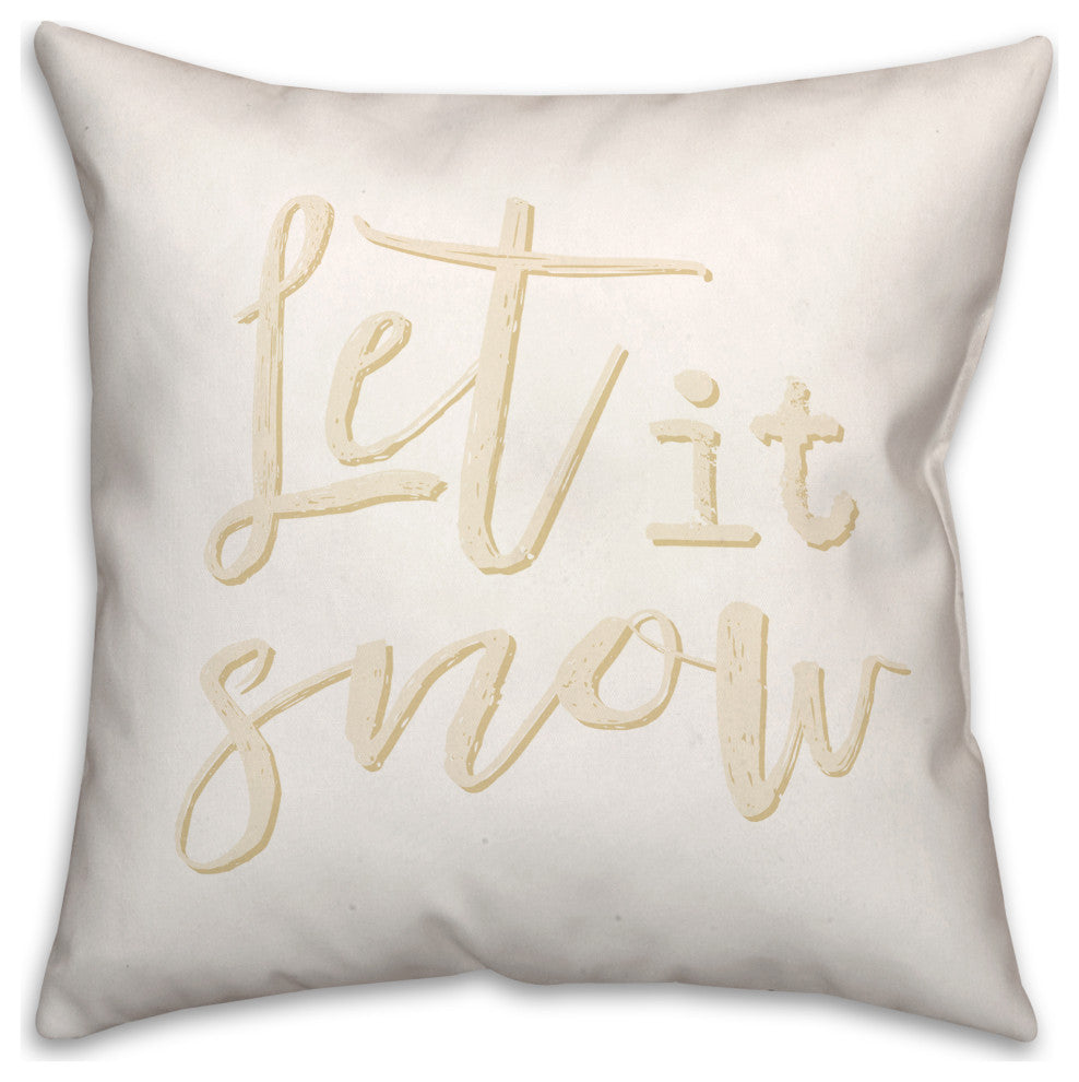 Cream Snowflakes 7 18x18 Spun Poly Pillow