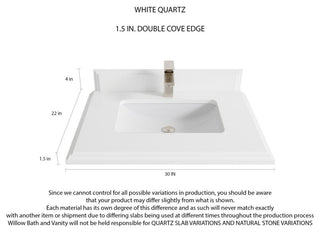 Cambridge 30 Single Sink Bath Vanity in Hale Navy Blue 1.5" White Quartz