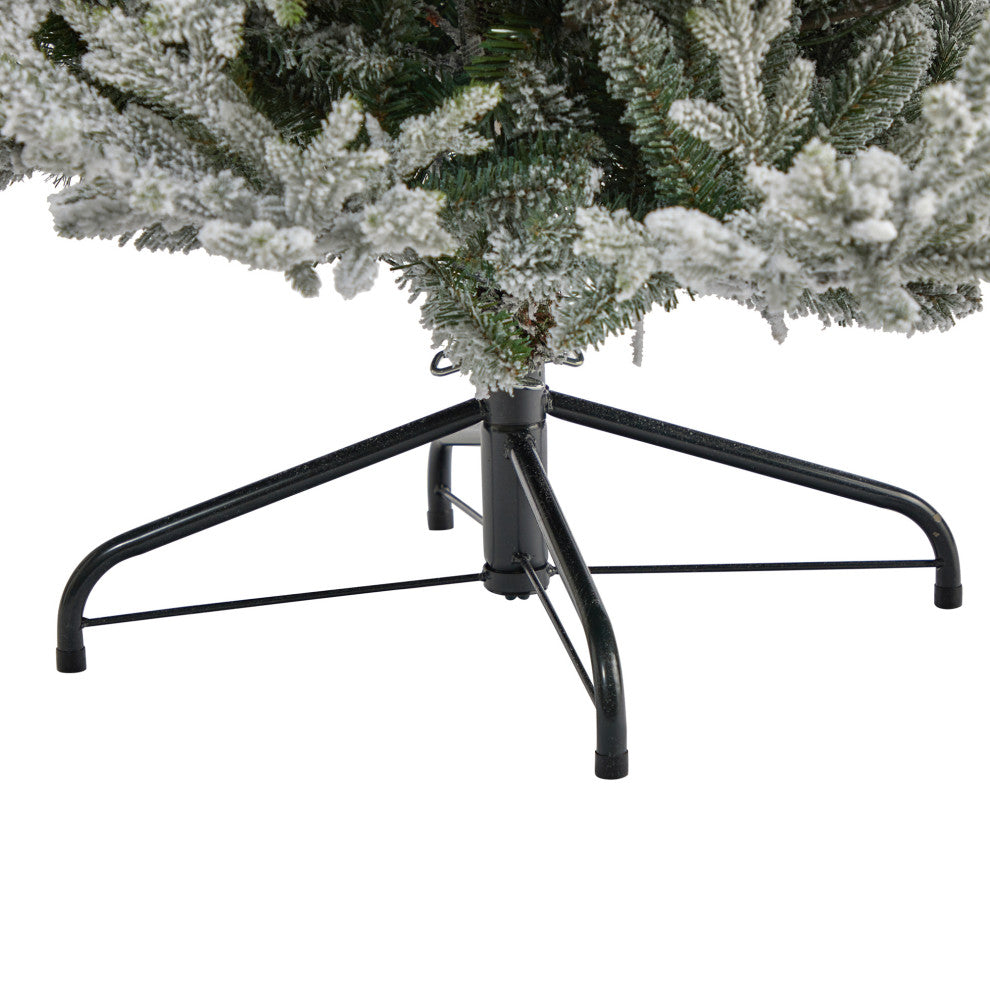 Nearly Natural 7ï¿½ Flocked Fraser Fir Christmas Tree with 600 Warm White Lights