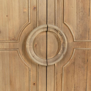 Waylon 40" Reclaimed Pine Hand Carved 2-Door Sideboard, Dark Antique Gray