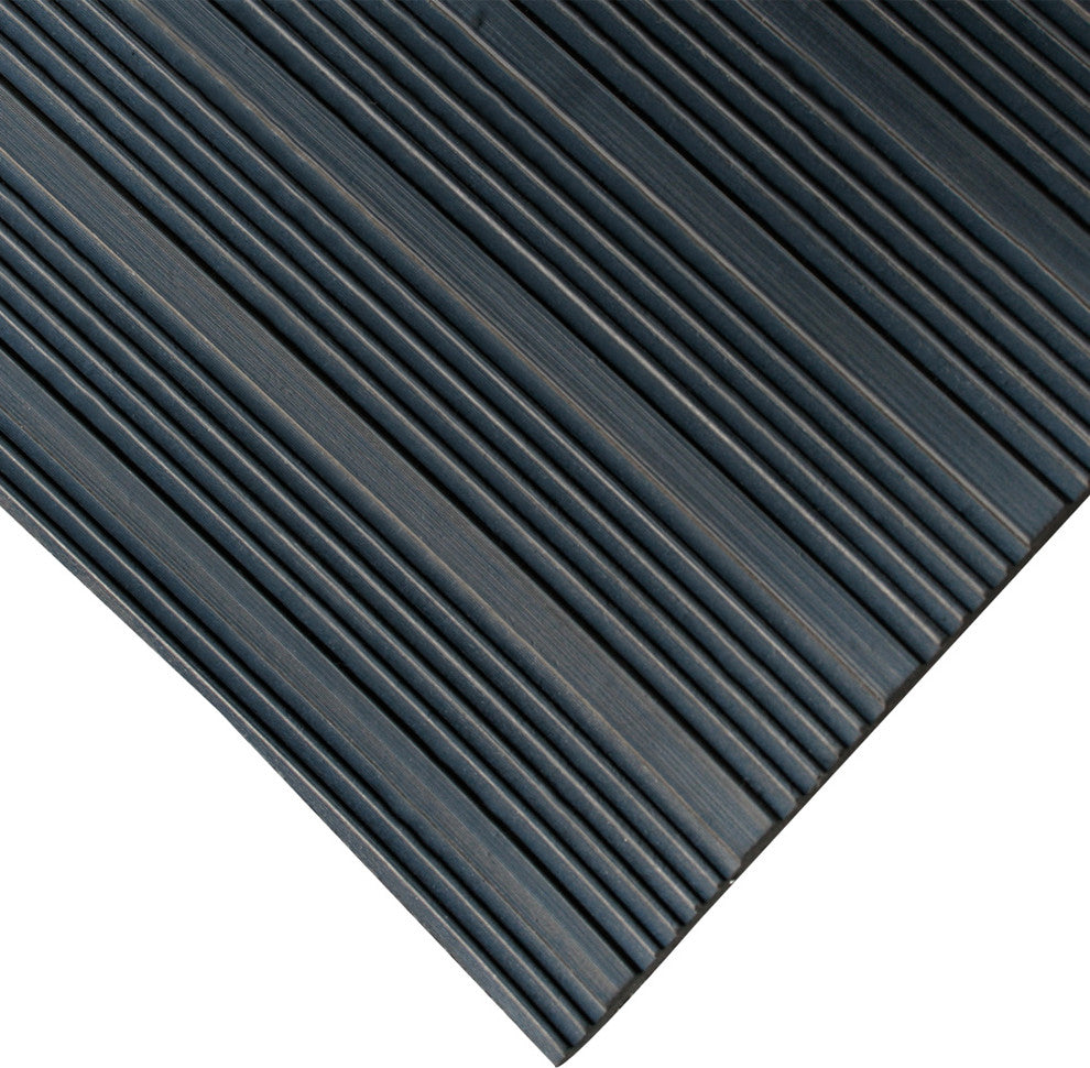 Composite-Rib Corrugated Rubber Floor Mats, 1/8 Thick, 3'x15' Roll