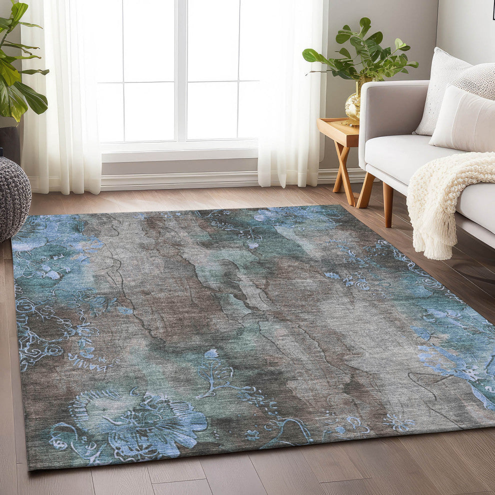 Machine Washable Indoor/Outdoor Chantille ACN1869 Taupe 3' x 5' Rug