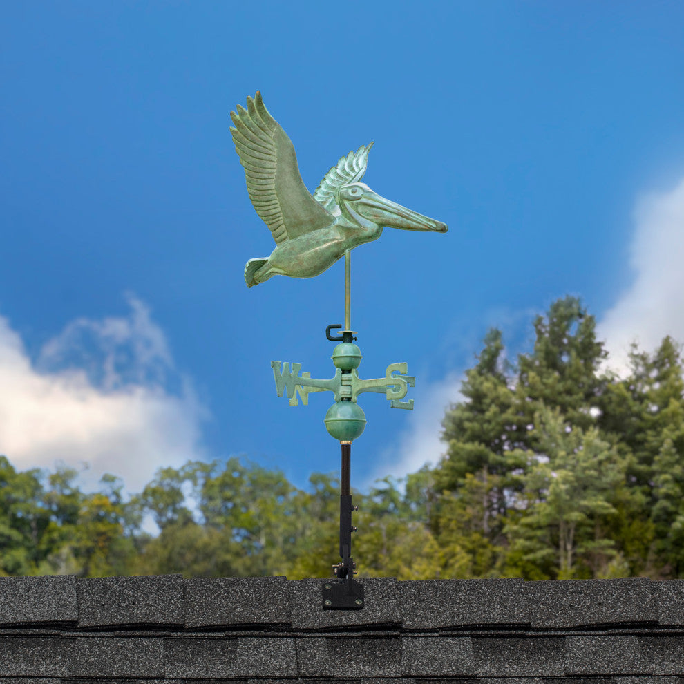 Pelican Weathervane 1909V1 Blue Verde Copper by Good Directions