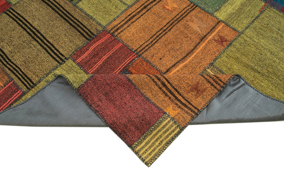 Rug N Carpet - Handmade Turkish 8' 2'' x 11' 6'' Rustic Patchwork Kilim Rug