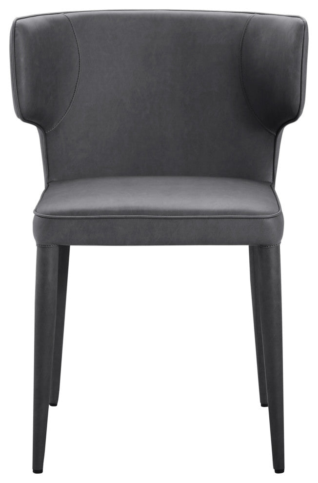 Elite Living Melore Wingback Upholstered Dining Side Chair, Dark Gray