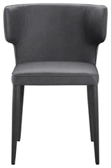Elite Living Melore Wingback Upholstered Dining Side Chair, Dark Gray