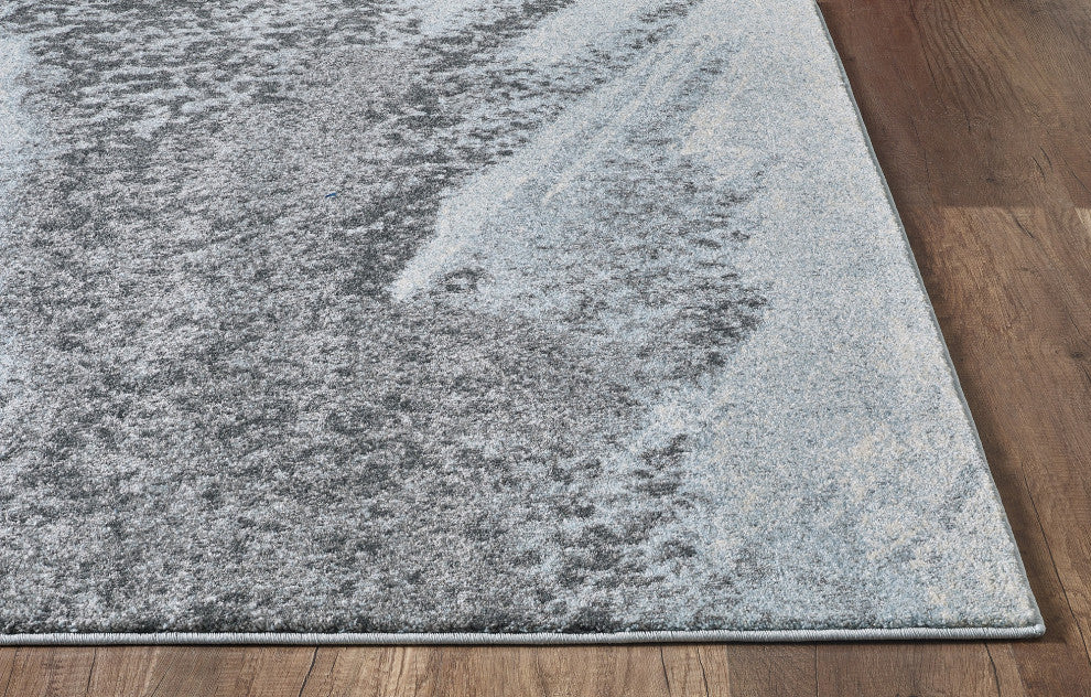 Illusions Mist Abstract Watercolor Area Rug, Blue/Grey, 7'10 X 10'10