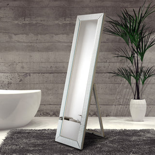 Bling Beveled Cheval Mirror, Full-Length Mirror, Floor Mirror, 64"x18"