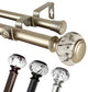 Everly 1" Diameter Double Curtain Rod, Gold, 120-170"