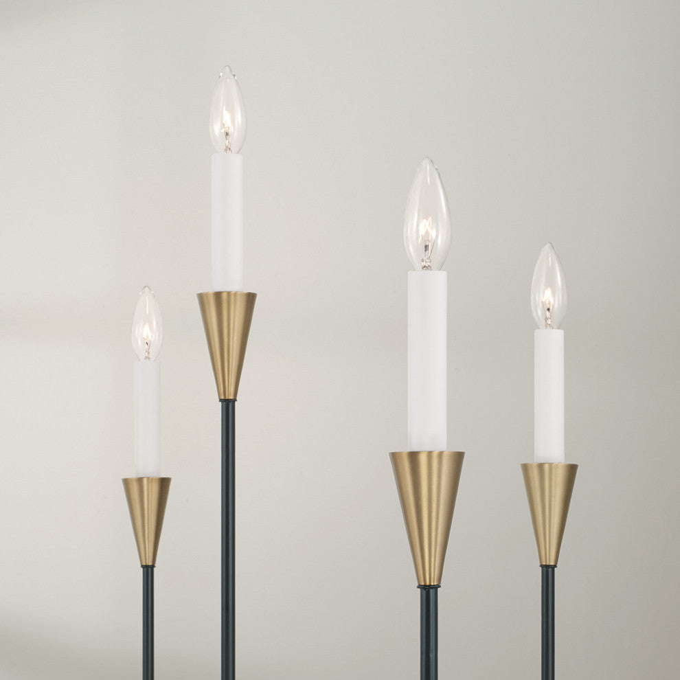 Capital Lighting 451991 Avant 9 Light 42"W Taper Candle Style - Aged Brass /