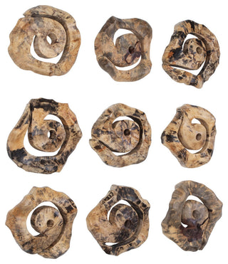 Uttermost 04381 Corkscrew 14" Tall Wood Abstract Sculpture - Set - Brown