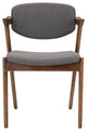 Kalli Dining Chair in Grey Upholstery and Walnut