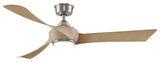 Fanimation Wrap Custom Ceiling Fan Brushed Nickel/Natural with LED Light, 56"