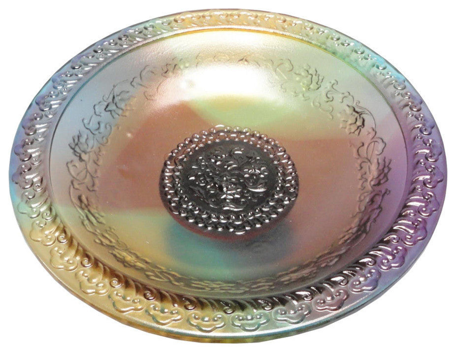 Chinese Liu Li, Crystal Glass Pate-de-verr Candle Holder Offering Holder