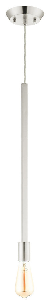 Livex Lighting Prague 1 Light Brushed Nickel Single Pendant