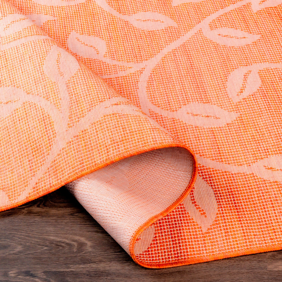 Pasadena 7'8" x 10' Orange Indoor/Outdoor Rug