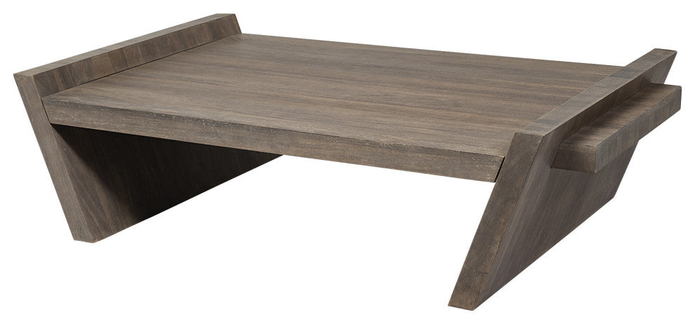 59" Brown Wood Coffee Table