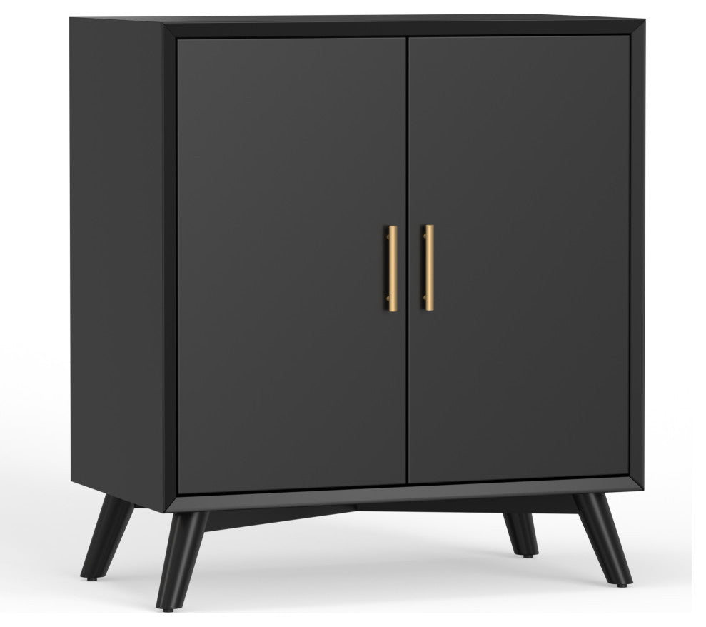 Flynn Small Bar Cabinet, Black