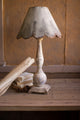 Rustic Metal Scalloped Shade 37" Table Lamp Distressed Turned Wood Base