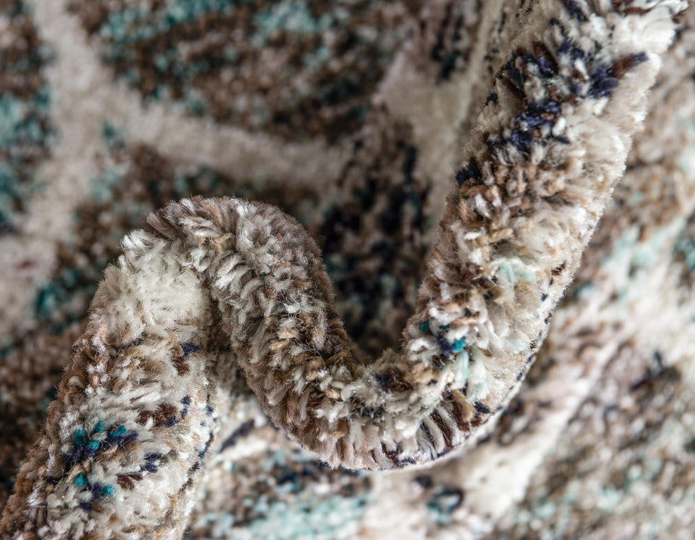 Rug Unique Loom Trellis Frieze Multi/Blue Square 7' 0 x 7' 0