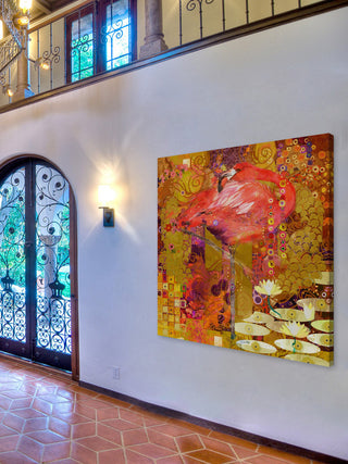"Flamingo Mingle" Painting Print on Wrapped Canvas