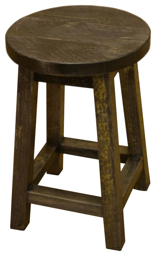 Barnwood Style Timber Peg Barstool, Driftwood, Counter Height