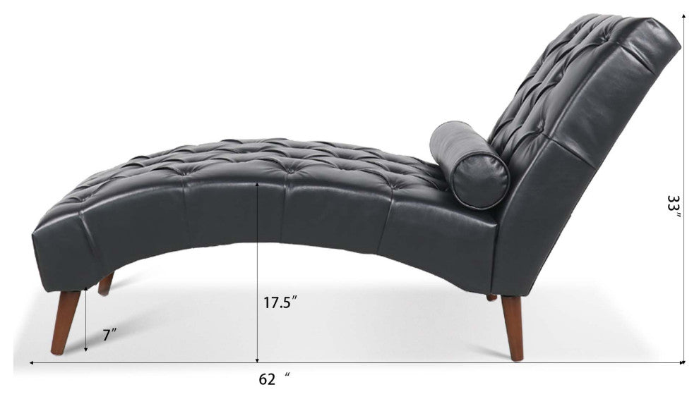 TATEUS PU Leather Upholstered Chaise Lounge