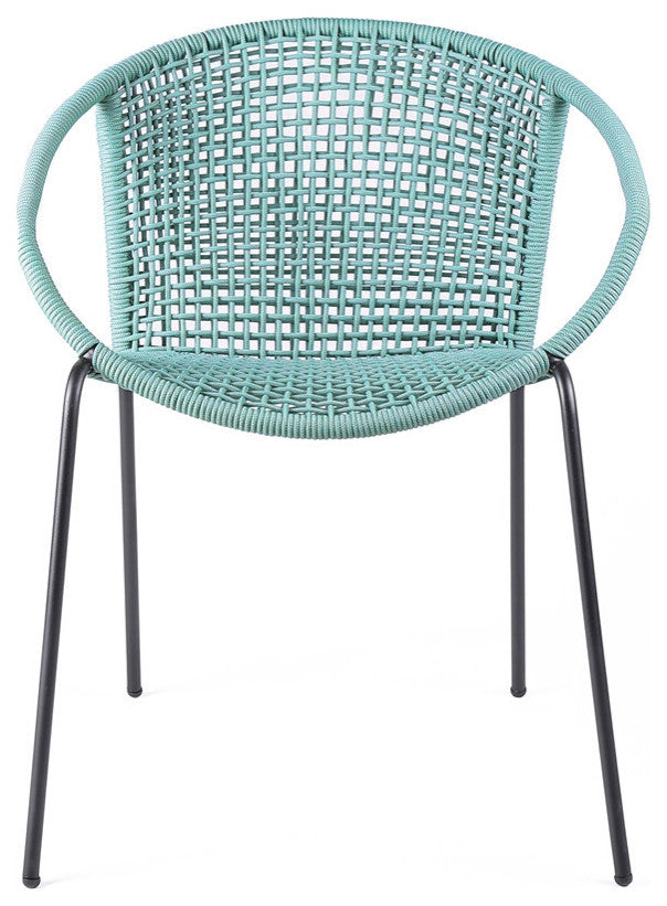 Snack Indoor Outdoor Stackable Steel Dining Chair, Set of 2, Wasbi