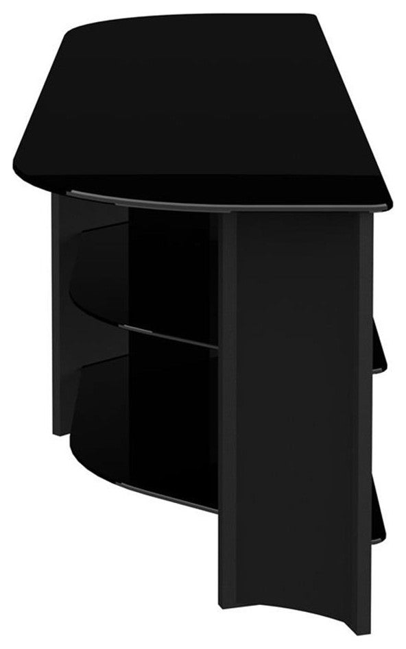 AVF Wood Glass Varano TV Stand with Glass Shelves for TVs 37" to 70" in Black