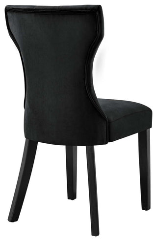 Silhouette Performance Velvet Dining Chairs, Set of 2, Black