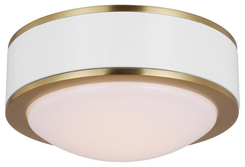 Kate Spade Monroe 1-Light LED Flush Mount KSF1061BBSGW, Burnished Brass