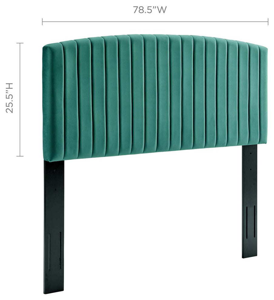 Rebecca Performance Velvet King / California King Headboard-Teal