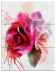 White Red Roses with Color Splashes, Floral Triptych Canvas Art, 28x36, 3 Panels