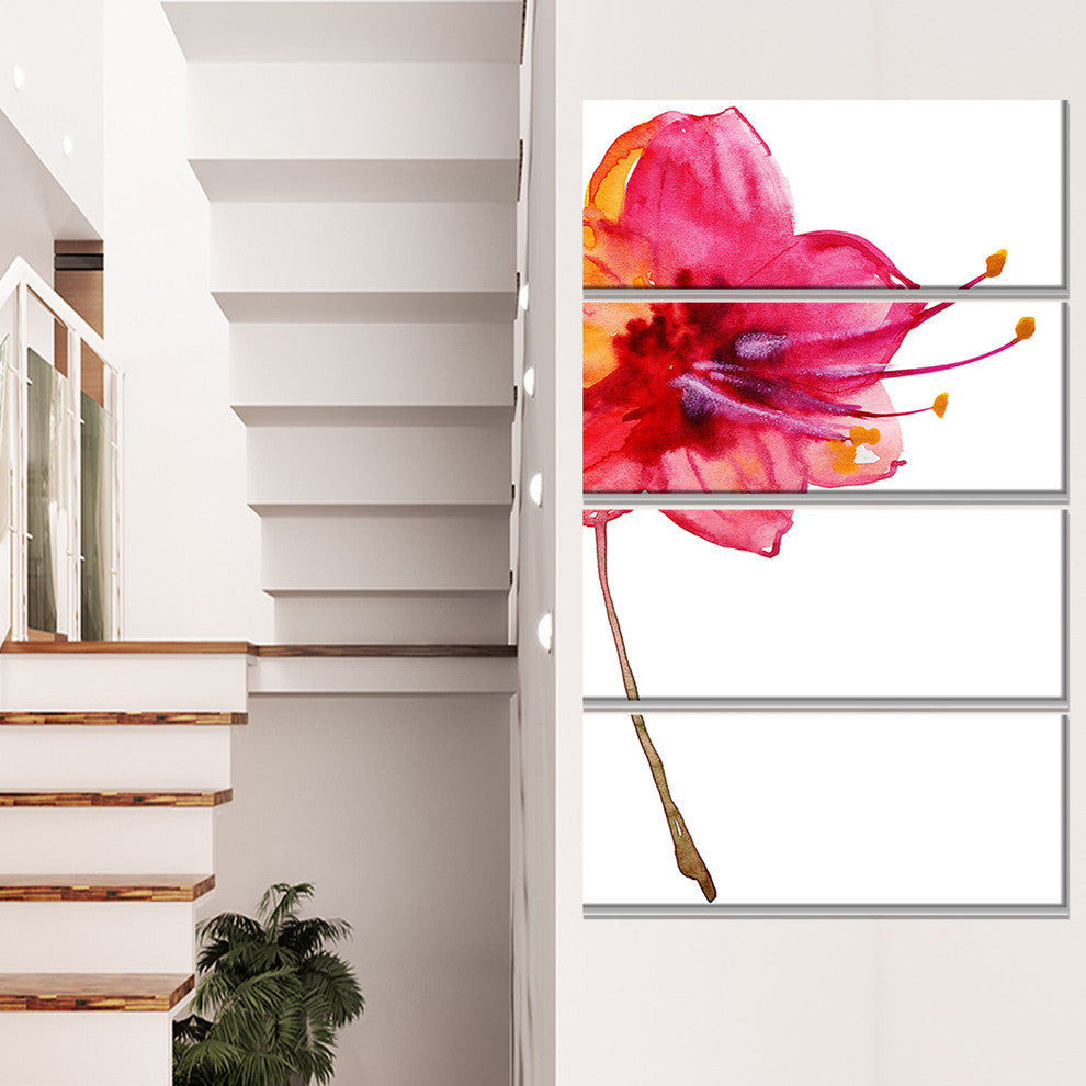 "Beautiful Dual-Toned Star Flower" Flower Wall Art", 4 Panels, 28"x48"
