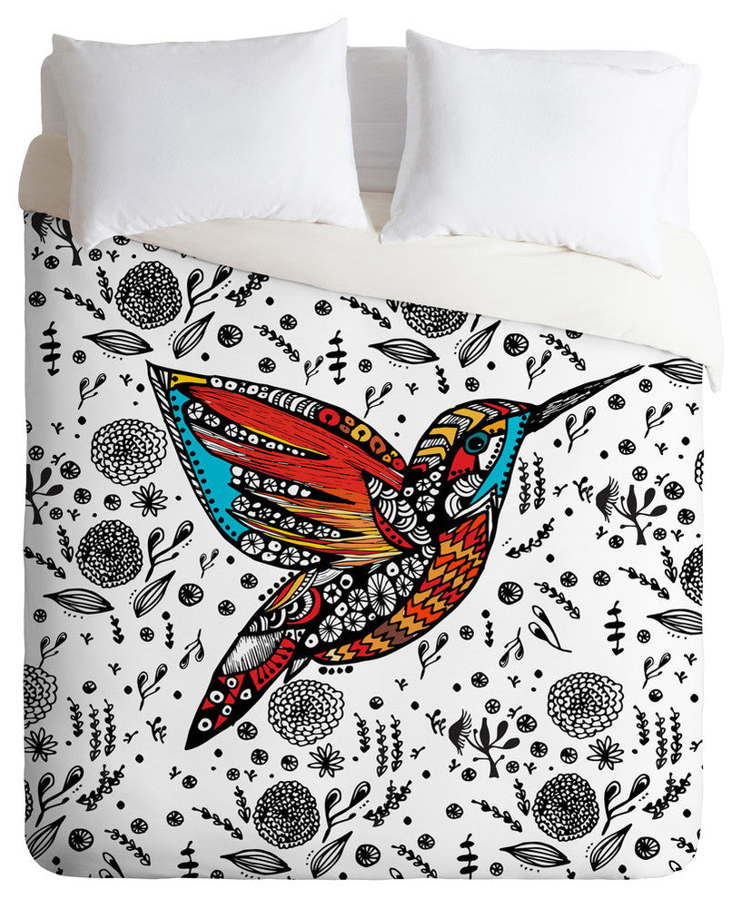 Deny Designs Julia Da Rocha Humming Bird In Paradise Duvet Cover-Lightweight