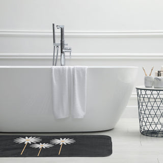 24" x 17" Floral Print Bathmat, Pepper