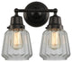 Innovations 623-2W-BK-G142 2-Light Bath Vanity Light, Matte Black