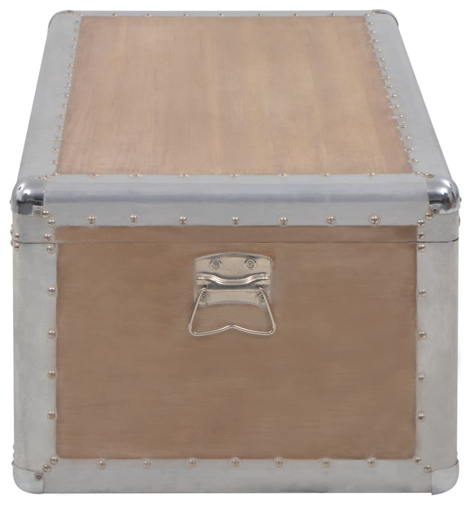 vidaXL Storage Cabinet Tool Chest with Locking System Storage Trunk Solid Wood