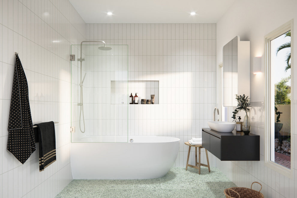 Glass Warehouse 58.25"x31.25" Frameless Shower Bath Door, Door Only, Brushed Nickel