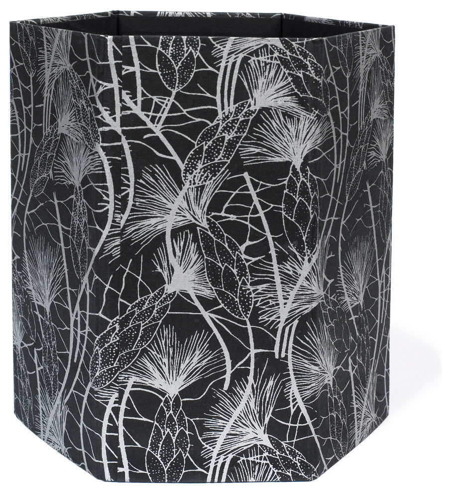 Recycled Cotton Wastebasket, Beach Grass, Black