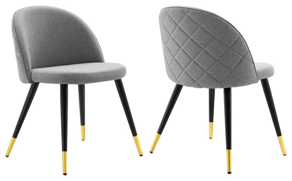 Cordial Upholstered Fabric Dining Chairs - Set of 2-Light Gray
