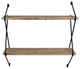 Two Tier Metal and Wood Wall Shelf