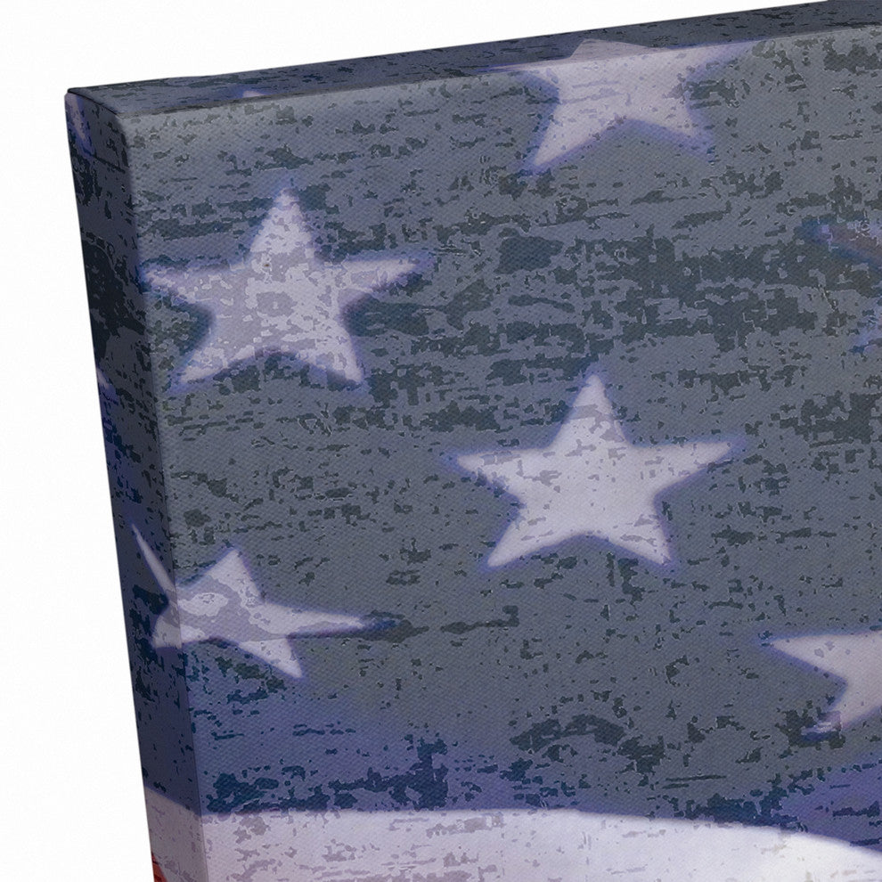 Distressed American Flag 16x20 Canvas Wall Art