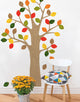 Pattern Tree With Leaves Vinyl Wall Sticker, Fall-Latte Brown