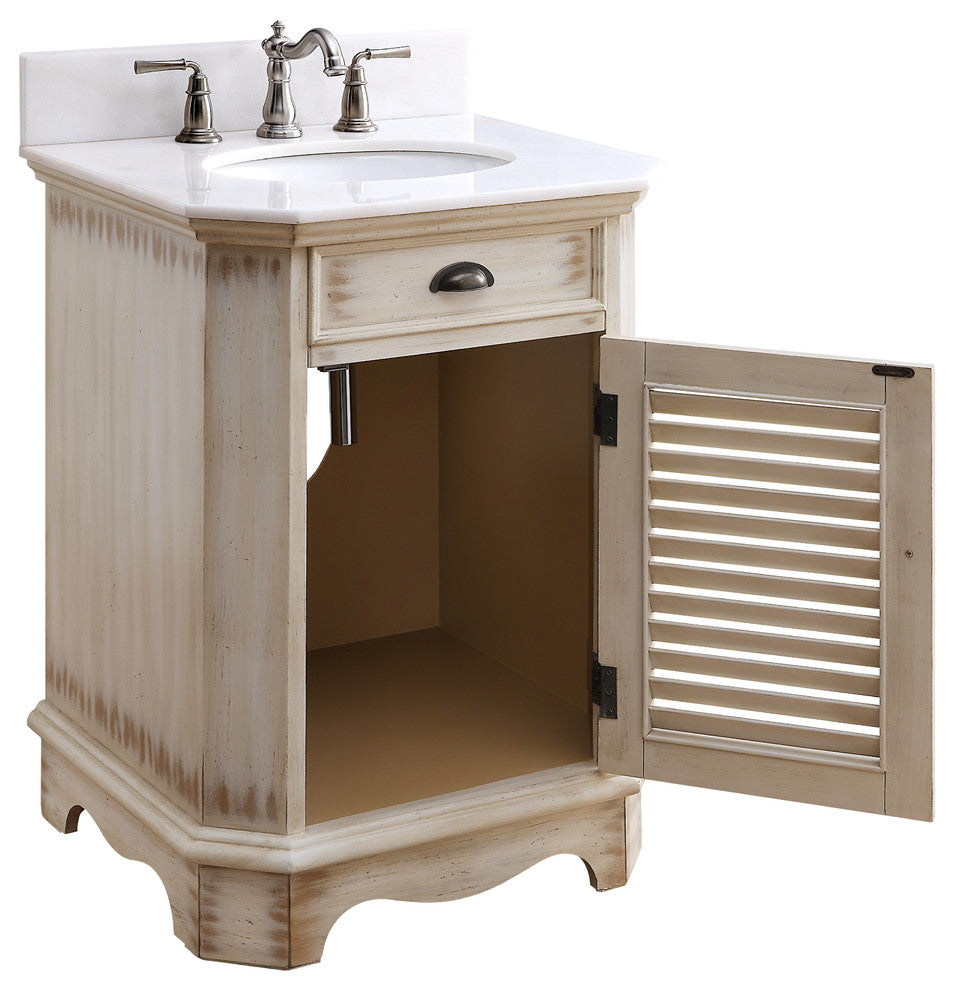 24" Abbeville Rustic Beige Bathroom Vanity