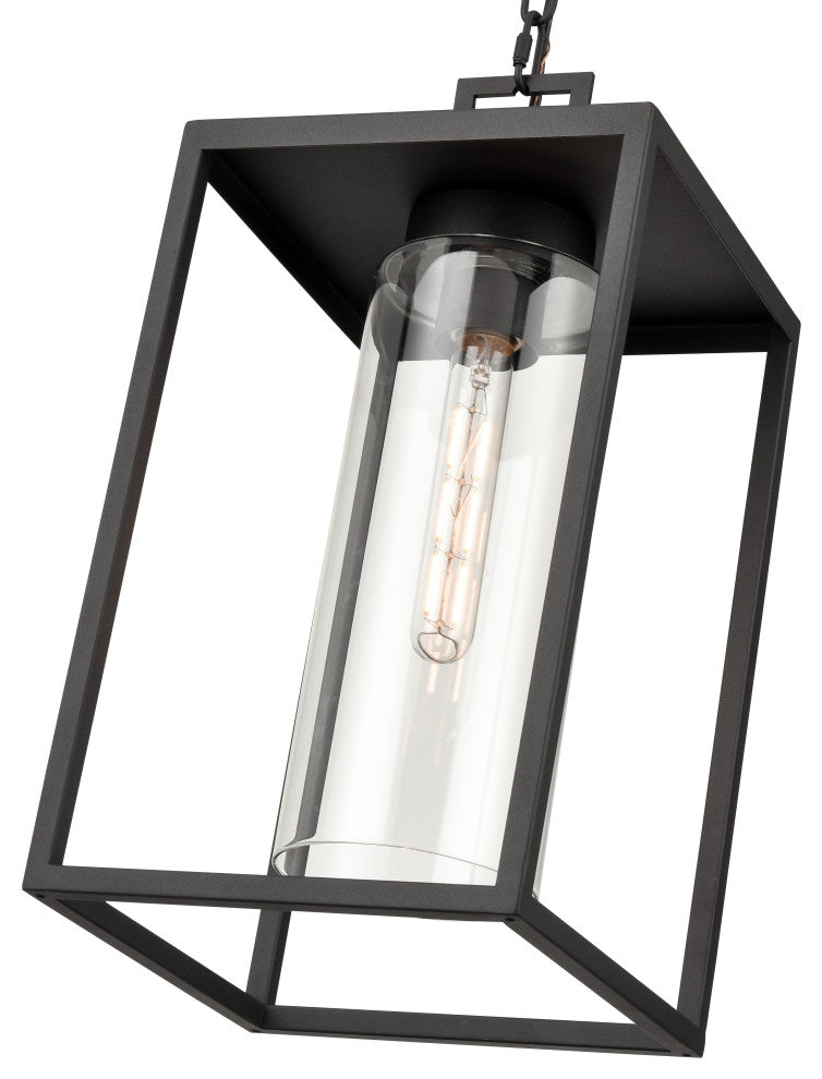 1 Light 9 in. Textured Black Outdoor